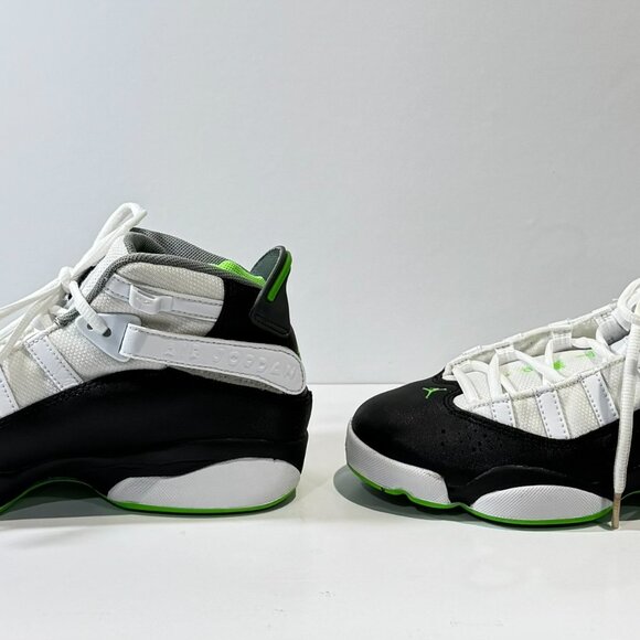 Air Jordan 6 Rings White Black Altitude Green Sneakers Athletic Sz 6.5 Youth - Picture 6 of 12